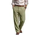 thumbnail image 5 of JoveMarine Men's Linen Pants Casual - Lightweight Breathable Summer Trousers with Drawstring Elastic Waist, Everyday Comfort,Army Green L, 5 of 5