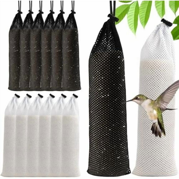 12PCS 3.9" x 15.7" Finch Sock Feeder for Outdoor, Durable Thistle Seed Feeder Sacks, Wild Bird Food Supply Tools for Garden Yard Wild Finch Feeding