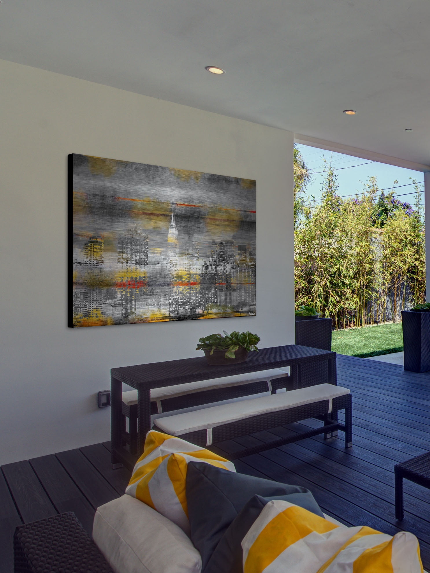 Parvez Michel Inc Parvez Taj 'NYC in Yellow' Painting Print on Brushed Aluminum