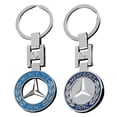 thumbnail image 3 of Peggybuy 2Pcs Car Key Ring Key Ring Logo Logo Emblem Keyring for Mercedes Benz AMG Sport, 3 of 7
