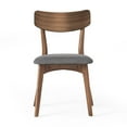 thumbnail image 7 of Mid-Century Modern Dining Chairs with Upholstered Seats & Rubberwood Frame, Dark Grey, Set of 2, 7 of 7