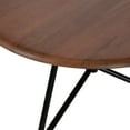 thumbnail image 3 of Kate and Laurel Pallson Modern Round Wooden Coffee Table, 28 x 18, Walnut Brown and Black, Circle Wood and Metal Coffee Table with Mixed Materials for Living Room Home Decor, 3 of 9