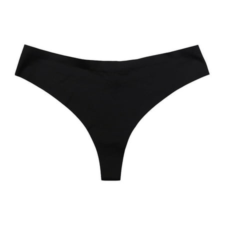 Upioiwer Hi-Cut Underwear For Women Bikini Underwear Europe And The United States Sexy Traceless Ice Silk Women Panties Simple Onepiece Type Low Waist Large Size Metal Ring Women S Thong Underwear