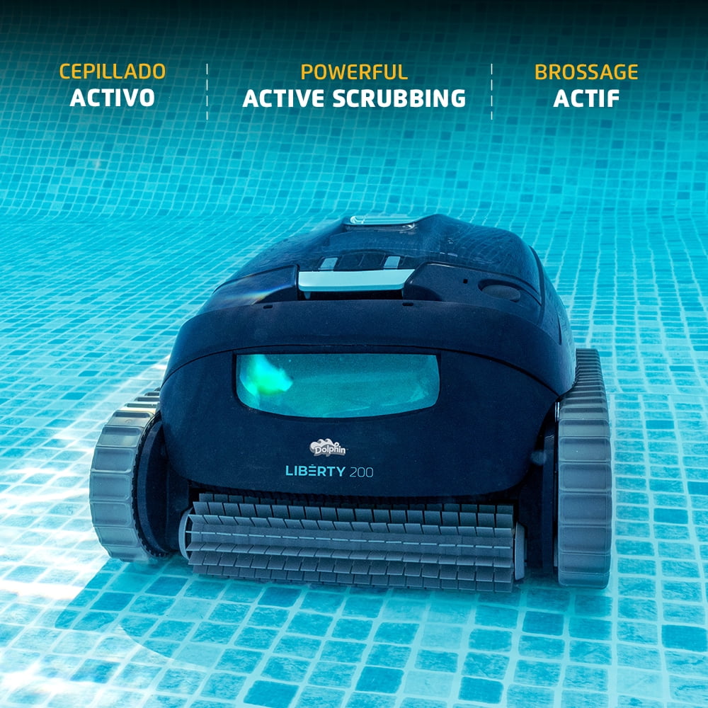 Dolphin Liberty 200 Cordless Automatic Robotic Pool Vacuum Cleaner, Inductive Charging, Wall Climbing Scrubber, Ideal for In-Ground Pools up to 33 FT in Length