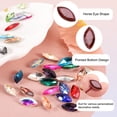 thumbnail image 3 of Uxcell 50 Pcs Perles en Forme d'Il de Cheval avec Strass Point en Verre pour Fabrication de Bijoux, Rouge Vin 6x12mm, 3 of 6