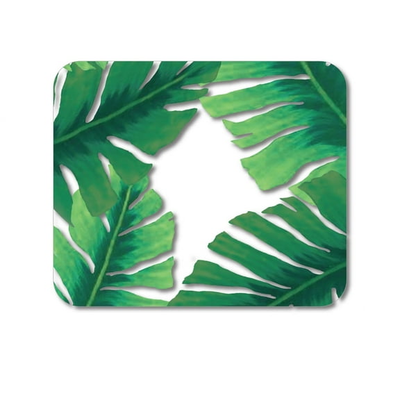 DistinctInk Mouse Pad - 1/4" Foam Rubber - Tropical Banana Leaves