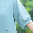 thumbnail image 5 of Women's Cotton Linen Comfortable Shirt - Exquisite Embroidery Design, 5 of 6