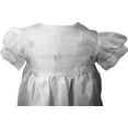 thumbnail image 4 of Baby Girls White Organza Sheer Flowers Bonnet Christening Dress Outfit, 4 of 7