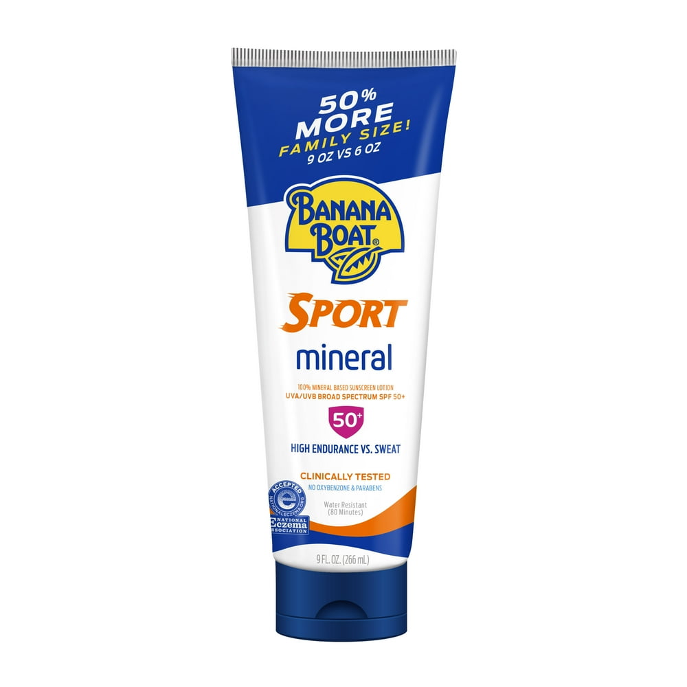 Banana Boat Sport Mineral Sunscreen Lotion SPF 50+, 9 oz