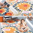thumbnail image 4 of SAFAVIEH Cabana Michelle Floral Indoor/Outdoor Area Rug, Ivory/Orange, 5'3" x 7'7", 4 of 17