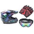 thumbnail image 2 of FETCOI Youth Kids Safety Motocross Helmet ABS Breathable Unisex Youth Kids Helmet W/Goggles Gloves DOT Motocross ATV Dirt Bike Helmet Kit (Color 1 L), 2 of 16