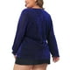 thumbnail image 3 of Blusa de fiesta metálica brillante de manga larga con brillo disco para mujer de tallas grandes Agnes Orinda 1X azul, 3 of 6
