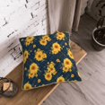 thumbnail image 5 of KLL Blue Striped Sunflower A Decorative Throw Pillow Covers Velvet Soft for Couch Sofa Bedroom Living Room Outdoor (No pillow core)- 20"x20", 5 of 5
