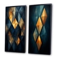 thumbnail image 3 of Designart "Navy Blue Diamond Rising Retro II" Modern Geometric Framed Wall Art Set Of 2 - Modern Gold Frame Gallery Set For Office Decor, 3 of 6
