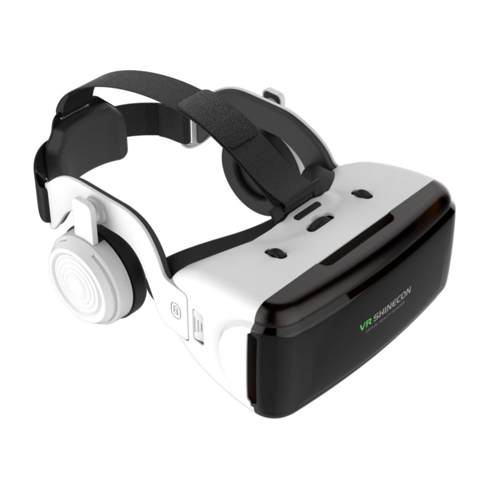 VR Headset for 3D IMAX Video Reality Goggle W/ Headphone Remote for IPhone Samsung Galaxy IOS Android Cellphone, White - Walmart.com