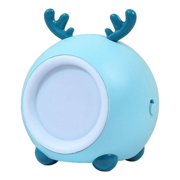 Preciosa luz nocturna de ciervo recargable, lámpara de animales, decoración para bebés y adolescentes. azul