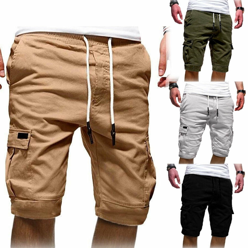 Meihuida Mens Cargo Shorts Pants Casual Summer Beach Sport Gym Trousers ...