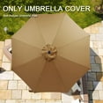 thumbnail image 3 of 6.6ft/7.5ft/9ft/10ft Replacement Umbrella Cover, 6 Ribs 8 Ribs Outdoor Market Table Patio Umbrella Canopy Cover Replacement UV Protective Cloth(Khaki,9FT(6-Ribs)), 3 of 8