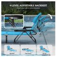 thumbnail image 5 of Folding Lounge Chair with Reclining Back - Light Blue - Portable Beach Chair, Adjustable Patio Chaise, Outdoor Sun Lounger, 5 of 9