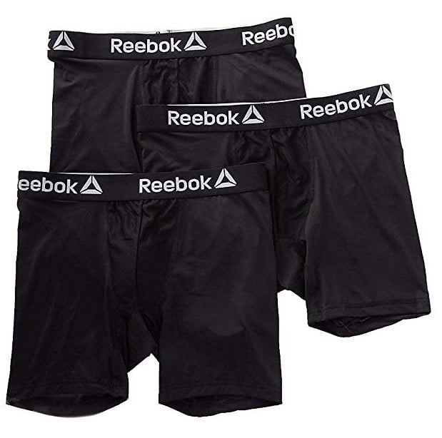Black/Grey/Black Reebok 3 Pack Performance Boxer Brief Men