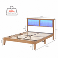 thumbnail image 4 of Zzistar Wood Platform Bed Frame with with LED Lights & Curved Rattan Storage Headboard, Full Size, 4 of 9