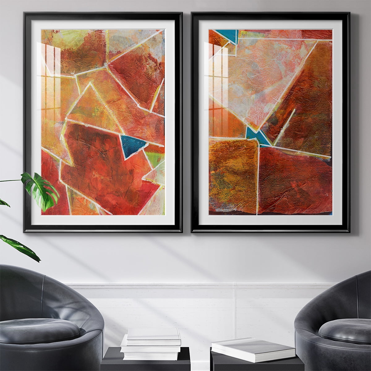Wexford Home Primary Connection VII Premium Framed Print, 18.5" x 24.5" - Ready to Hang, Black (Set of 2)