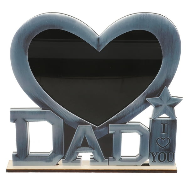 Marco de fotos de metal con forma de corazón "Amo a papá" para el Día del Padre (marco interior)