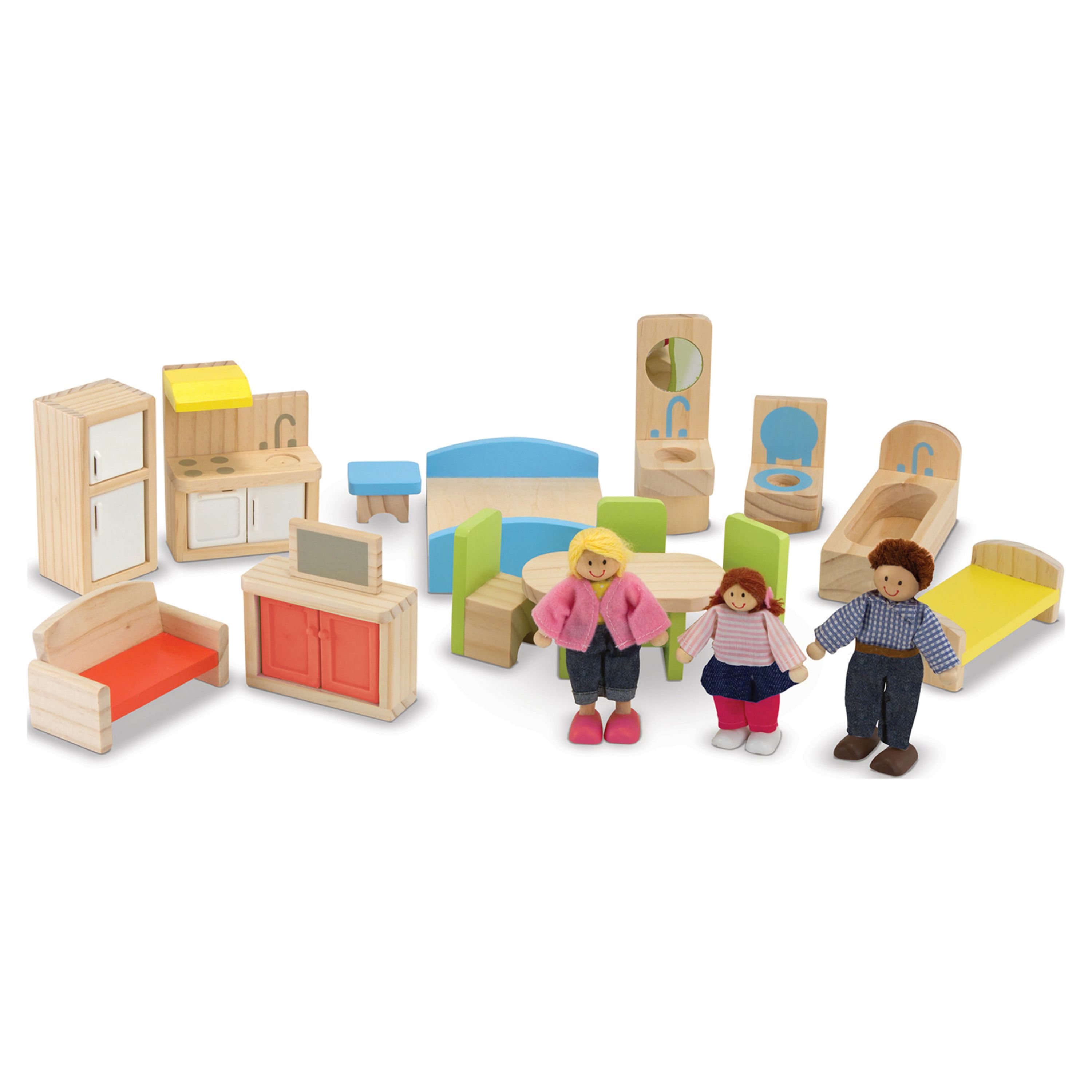 Melissa & Doug Wooden Hi-Rise Dollhouse With 15 Furniture Pieces, Garage, Working Elevator - image 5 of 10