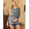thumbnail image 4 of EKOUAER Women's Nursing Tops Long Sleeve Nursing Shirts Double Layer Maternity Clothes 3 Packs Breastfeeding Shirts, 4 of 6