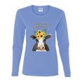 thumbnail image 2 of Good Food Good Mood Funny Cute Cow Animal Lover Womens Graphic Long Sleeve T-Shirt, Light Blue, 2XL, 2 of 3