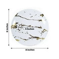 thumbnail image 2 of Efavormart Set of 10 | 8" Marble Disposable Plastic Plates, Dessert Salad Plates | Gold & White, 2 of 11