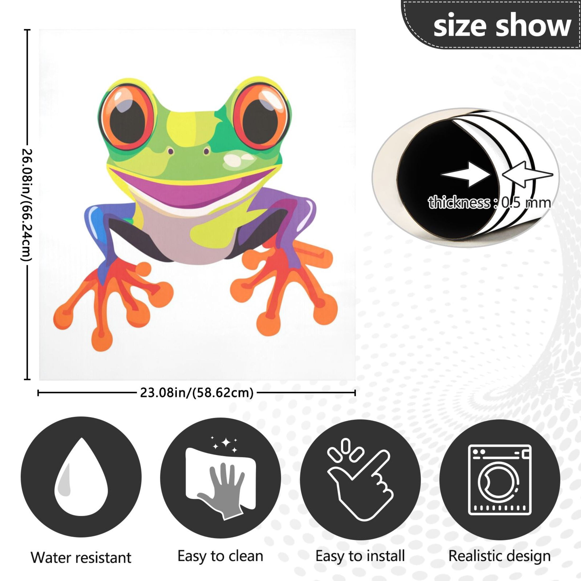 Dishwasher Magnetic Sticker 23x26 Inch Refrigerator Magnetic Sticker Washing Machine Magnetic Sticker Kitchen Panel Magnetic Sticker Home Decor Cartoon Cute Frog