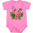 thumbnail image 3 of Inktastic Flamingo with Tropical Flowers Boys or Girls Baby Bodysuit, 3 of 5