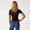 Brown Tops, variant on Women Casual Blouses Summer Fashion Commute Blouse Elegant Smocked Neckline Slim Fit Waist Defining Solid Color Tops Fashionable Shirt