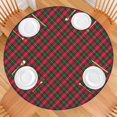 thumbnail image 2 of Red and Green Checkerboard Checkered Pattern Round Fitted Tablecloth with Elastic Edge,Dining Table Cover Waterproof,Outdoor Round Tablecloth for Camping,Dining,Indoor and Outdoor, 2 of 7