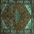 thumbnail image 1 of Ahgly Company Indoor Square Persian Turquoise Blue Traditional Area Rugs, 8' Square, 1 of 4