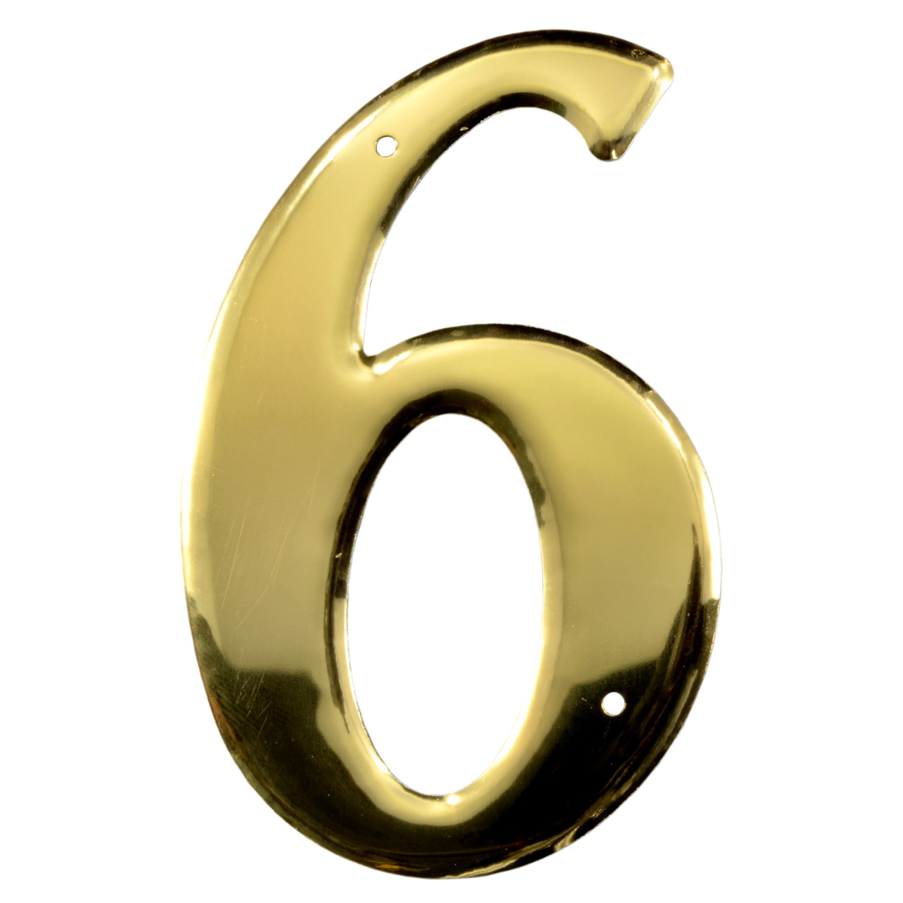 3.75" 6 Brass Colored Aluminum House Numbers