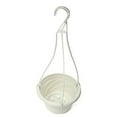 thumbnail image 2 of LEEYNEER 4 Pieces Plastic Hanging Flower Plant Pots  Chain Basket Planter Holder  Round Hanging Planter Containers for Outdoor Indoor Plants  White (5.1”x 6”x 17”), 2 of 7