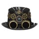 thumbnail image 2 of Steampunk Top Hat Disfraz Gótico Hecho a mano con gafas Rústico Brújula Punk Diadema Sombreros para fiesta Halloween Cosplay Mujeres Hombres Accesorio 60-61cm Sunnimix Sombrero de copa Steampunk, 2 of 8