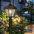 thumbnail image 4 of Cedar Hill 22-in Black Clear Glass Outdoor Solar Post Lantern Dusk-to-Dawn, 4 of 6
