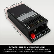 Apevia ITX-PFC400W Mini ITX/Flex ATX / 1U 400W Fully Modular Power Supply, Full Range Active PFC 90-264V, AC for POS AIO System Desktop Gaming Server Small Form Factor (Flex ITX) Computer PSU