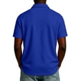 thumbnail image 4 of Fabrcox Men's Short Sleeve Polo Shirts Quarter Zip Collared Shirts Regular Fit Solid Color Athletic Casual Work Golf Shirts for Men with Pockets Blue M, 4 of 5