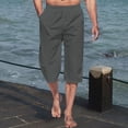 thumbnail image 5 of Aqestyerly Men's Summer Capri Pants - Elastic Waist,Side Pockets,Drawstring Design for Casual Summer Wear, 5 of 5