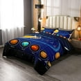 thumbnail image 2 of Solar System Comforter Set King Galaxy Bedding Set Outer Space Down Comforter Starry Sky Universe Planets Duvet Set Room Decor Super Soft Astronomy Quilt Duvet Insert, Blue, 2 of 4