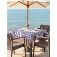 thumbnail image 3 of Outdoor Tablecloth with Umbrella Hole for Patio/Picnic/Party/Camping, Purple Coastal Waterproof Table Cloth Square Cover Washable, Nautical Coral Shell Conch Starfish Summer (54"x 54"), 3 of 9