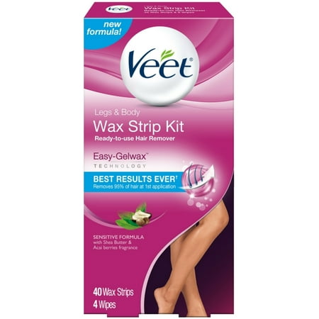 Veet Leg and Body Hair Remover Cold Wax Strips, 40 (Best Pre Waxed Strips)