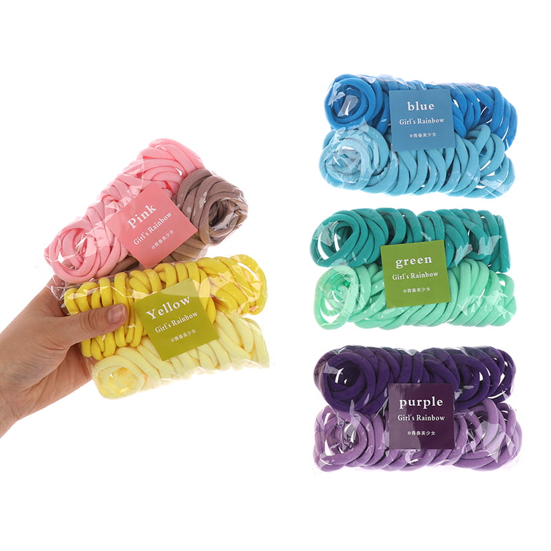 3 in1 Quality Strong Mix Endless Snag Free Hair Elastic Bands Girls Bobbles kids 
