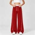 thumbnail image 2 of Gibobby Little Girls' Sweatpants Straight Wide Leg Kids Drawstring Casual Joggers 6t 7t 8t 9t 10t 12t Teen Loose Athletic Pants with Pockets Girls Wimnter Pants(8-9T,Red), 2 of 6