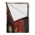 thumbnail image 2 of Fantasy World Soft Flannel Fleece Throw Blanket, Devil Shadow with Wings Primary Opponent of Rising Hell Afterlife Image, Cozy Plush for Indoor and Outdoor Use, 50" x 70", Red Grey, by Ambesonne, 2 of 5