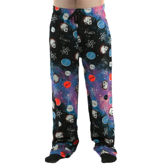 Men's Albert Einstein Galactic Print Poly/Span Pajama Lounge Pants